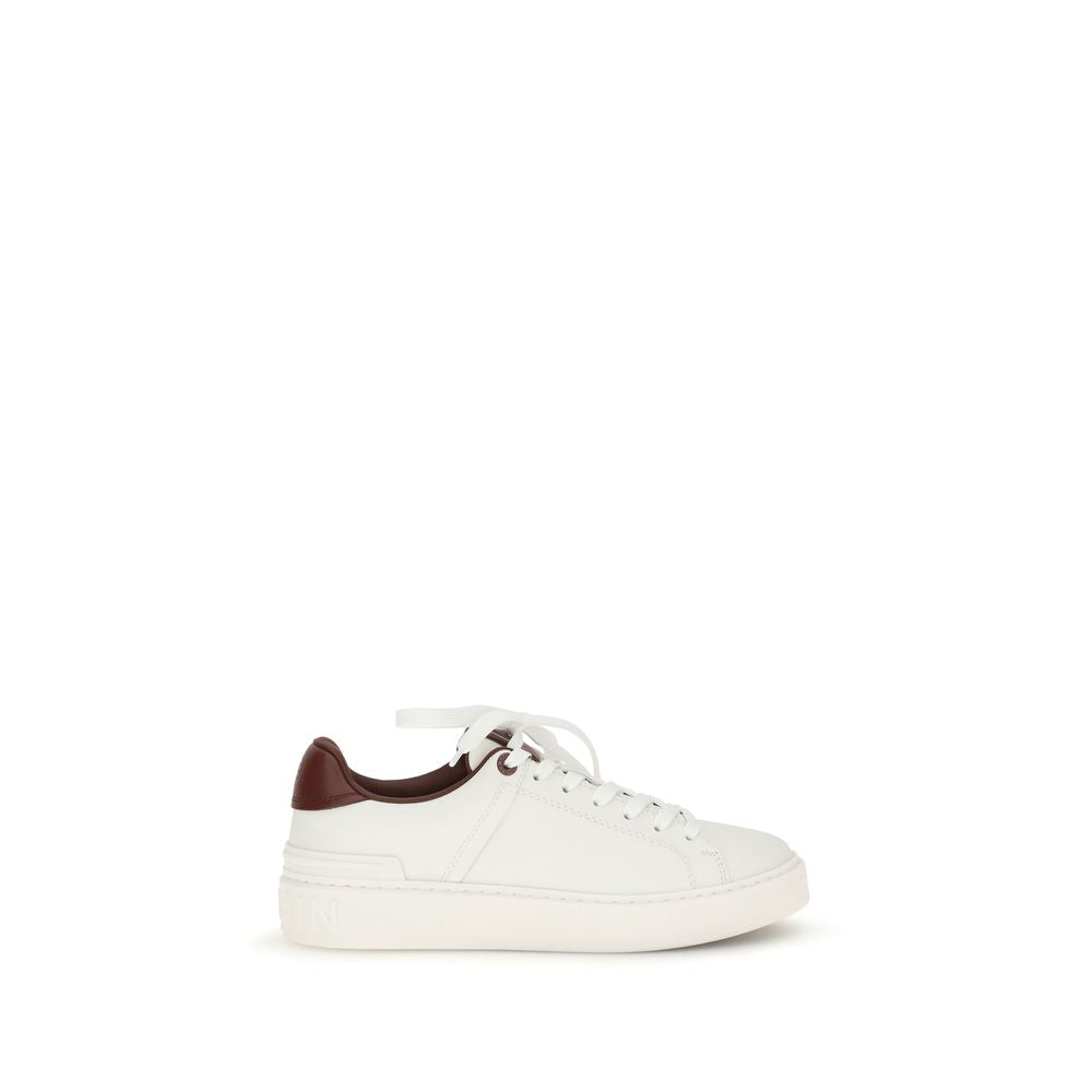 Balmain Weiße Kalbsleder Bos Taurus Athletic Sneaker-1