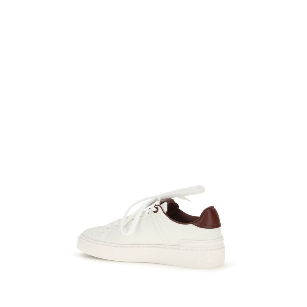 Balmain Weiße Kalbsleder Bos Taurus Athletic Sneaker-3