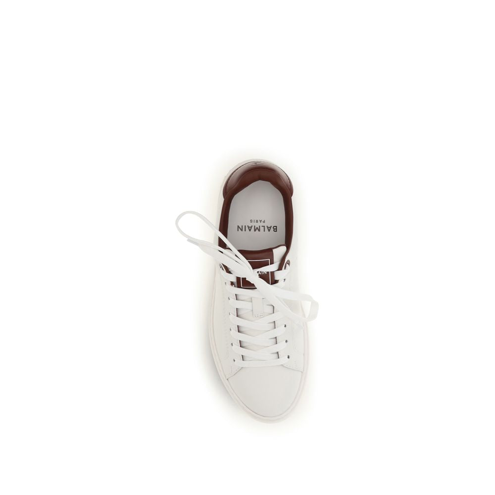 Balmain Weiße Kalbsleder Bos Taurus Athletic Sneaker-4