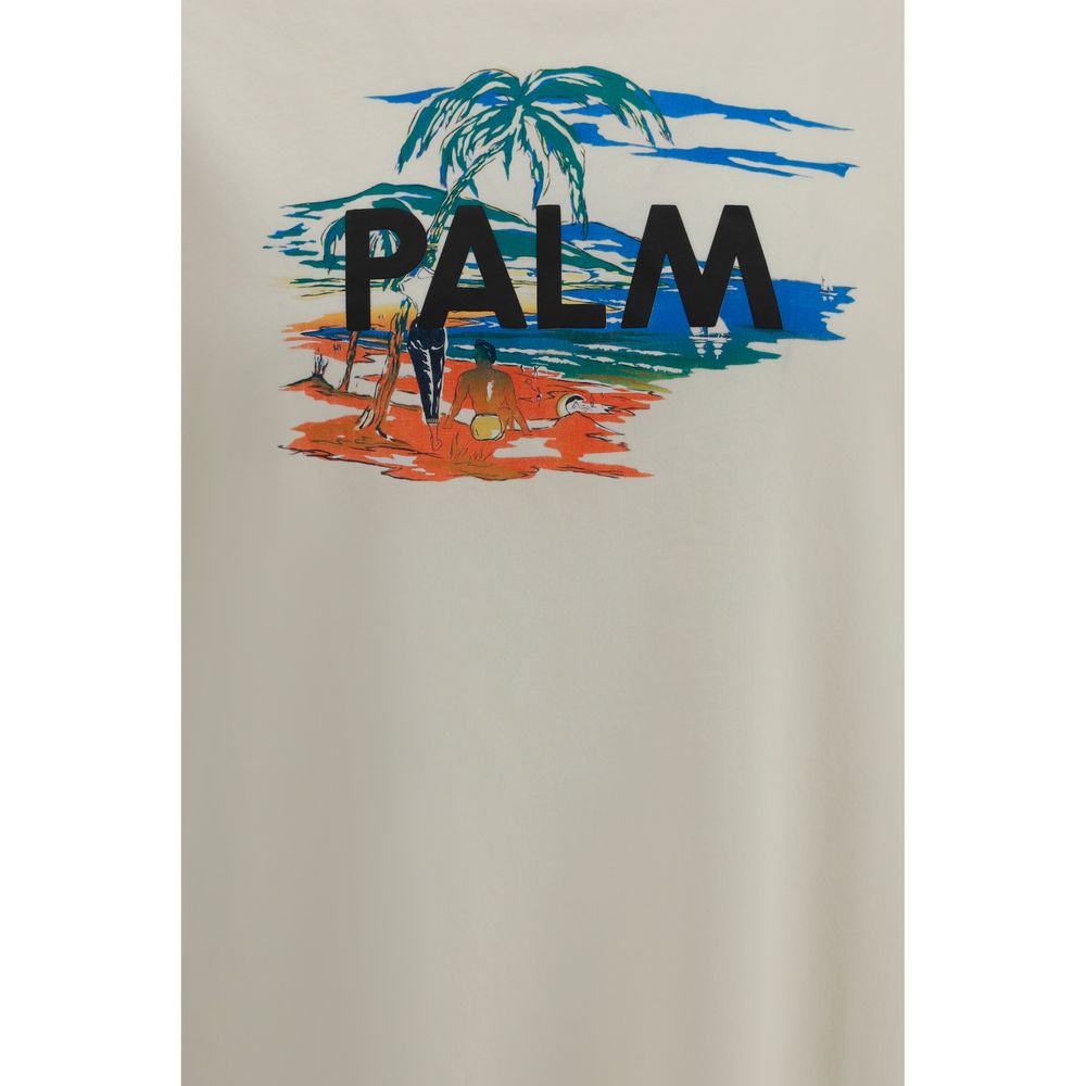 Palm Angels Beiges Baumwoll-T-Shirt-3