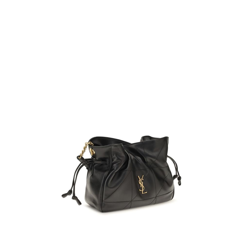 Saint Laurent Schwarze Lammleder Schultertasche Ovis Aries Aries-2