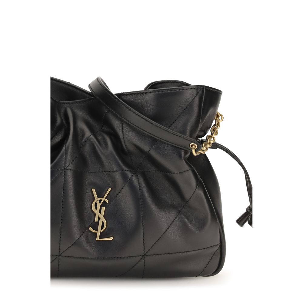 Saint Laurent Schwarze Lammleder Schultertasche Ovis Aries Aries-4