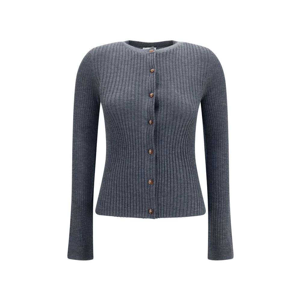 Burberry Grauer Kaschmir-Strickjacke-1