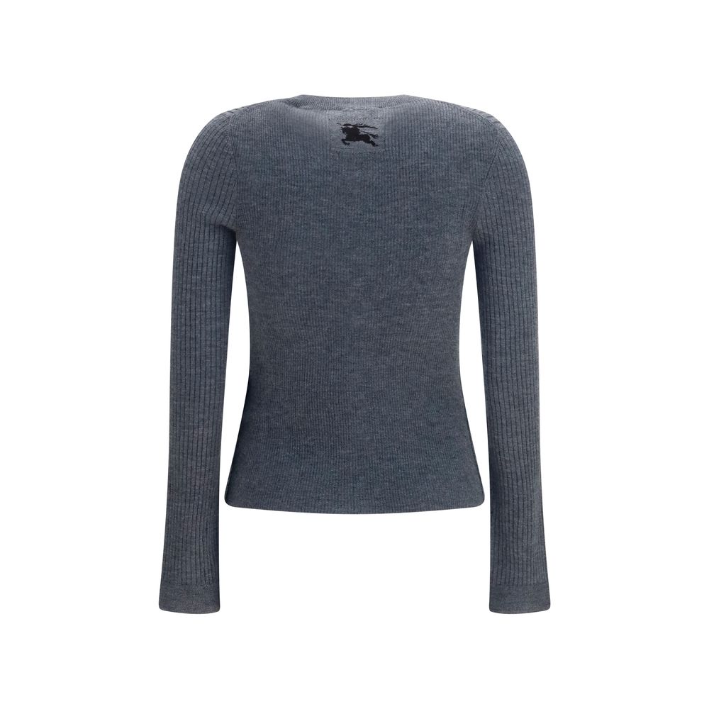 Burberry Grauer Kaschmir-Strickjacke-2