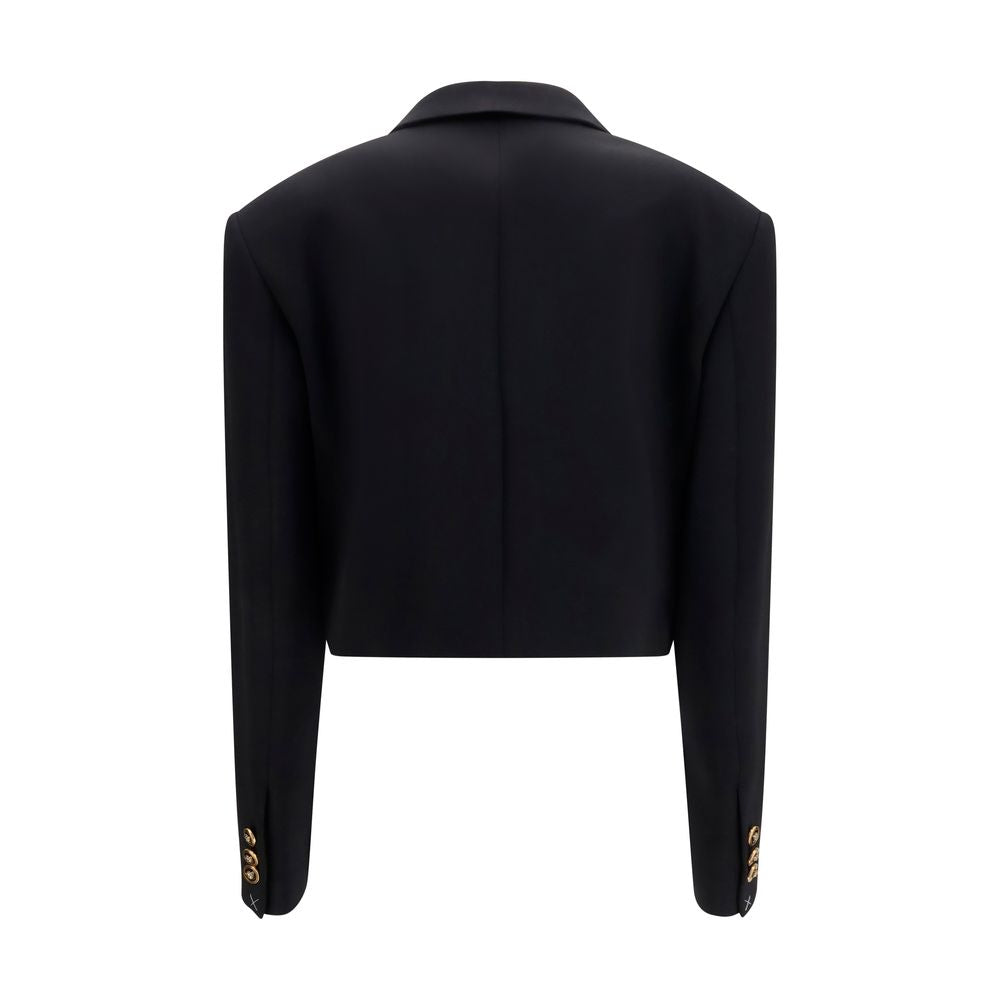 Versace Schwarzer Oves Aries Wollblazer-2