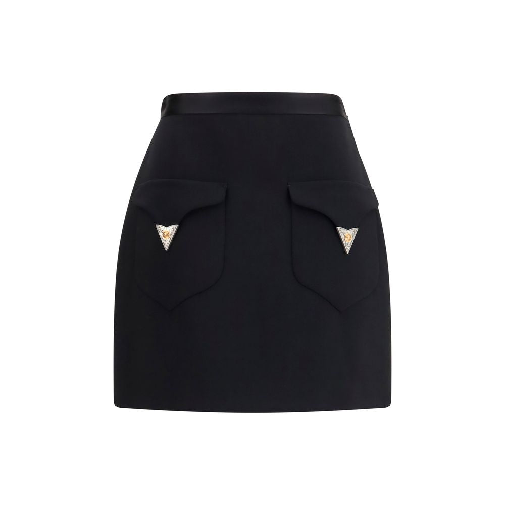 Versace Minirock aus Wolle Oves Aries in Schwarz-1