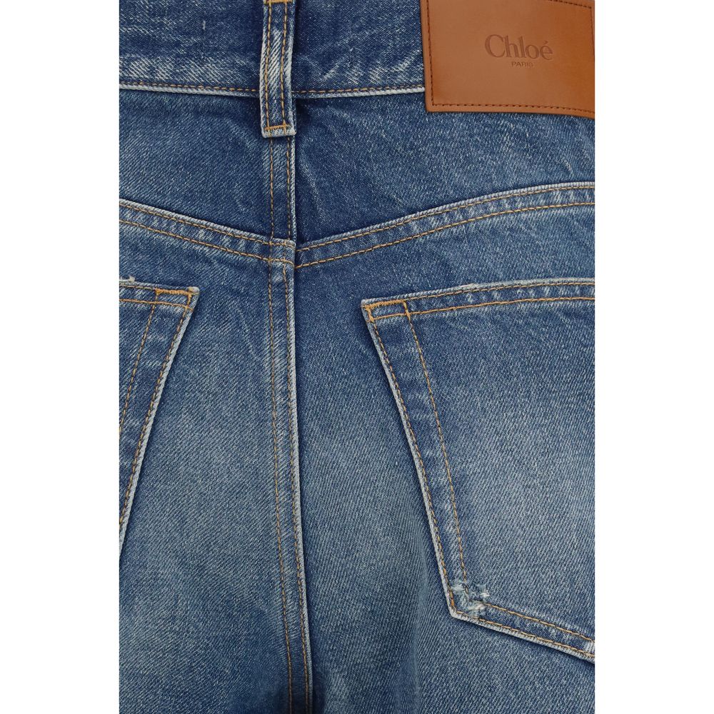 Chloé Blaue Bootcut-Jeans aus Baumwolle-3
