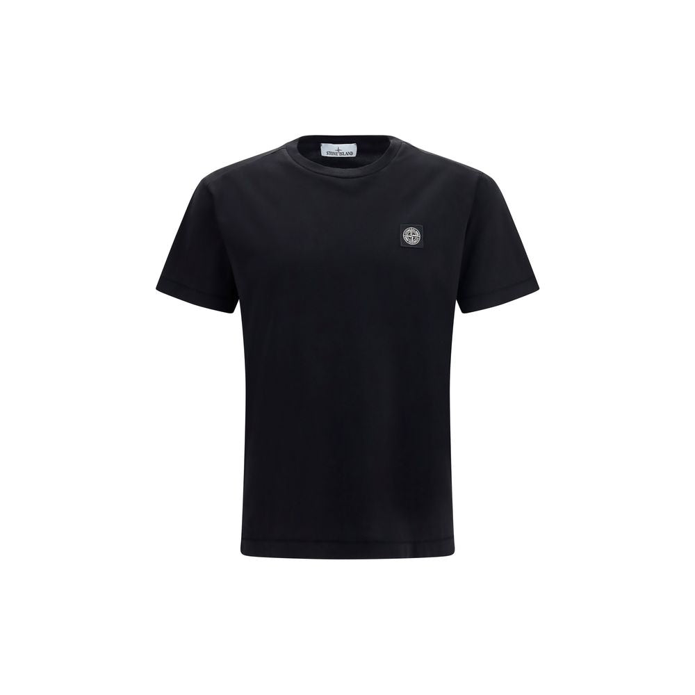 Stone Island Schwarzes Baumwoll-T-Shirt-1