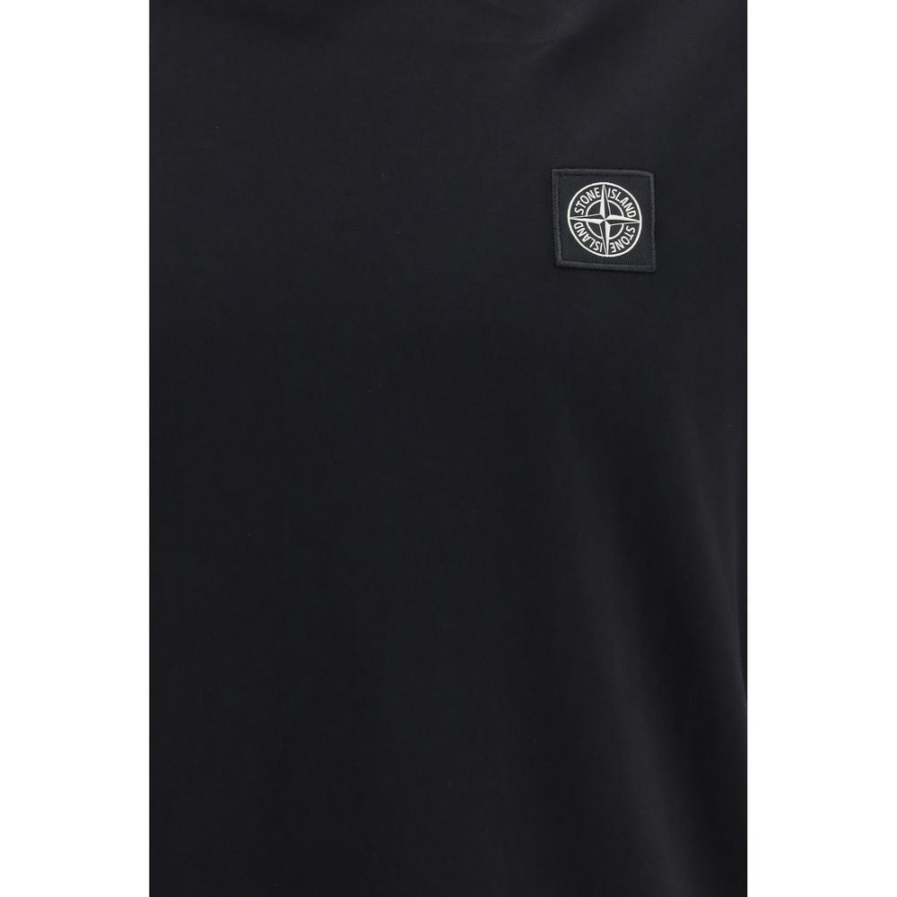 Stone Island Schwarzes Baumwoll-T-Shirt-3