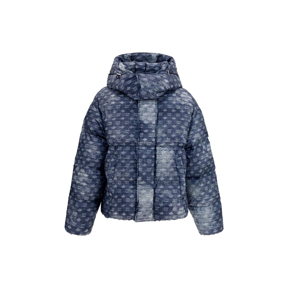 Dsquared² Blaue Polyester-Jacke in voller Länge-1