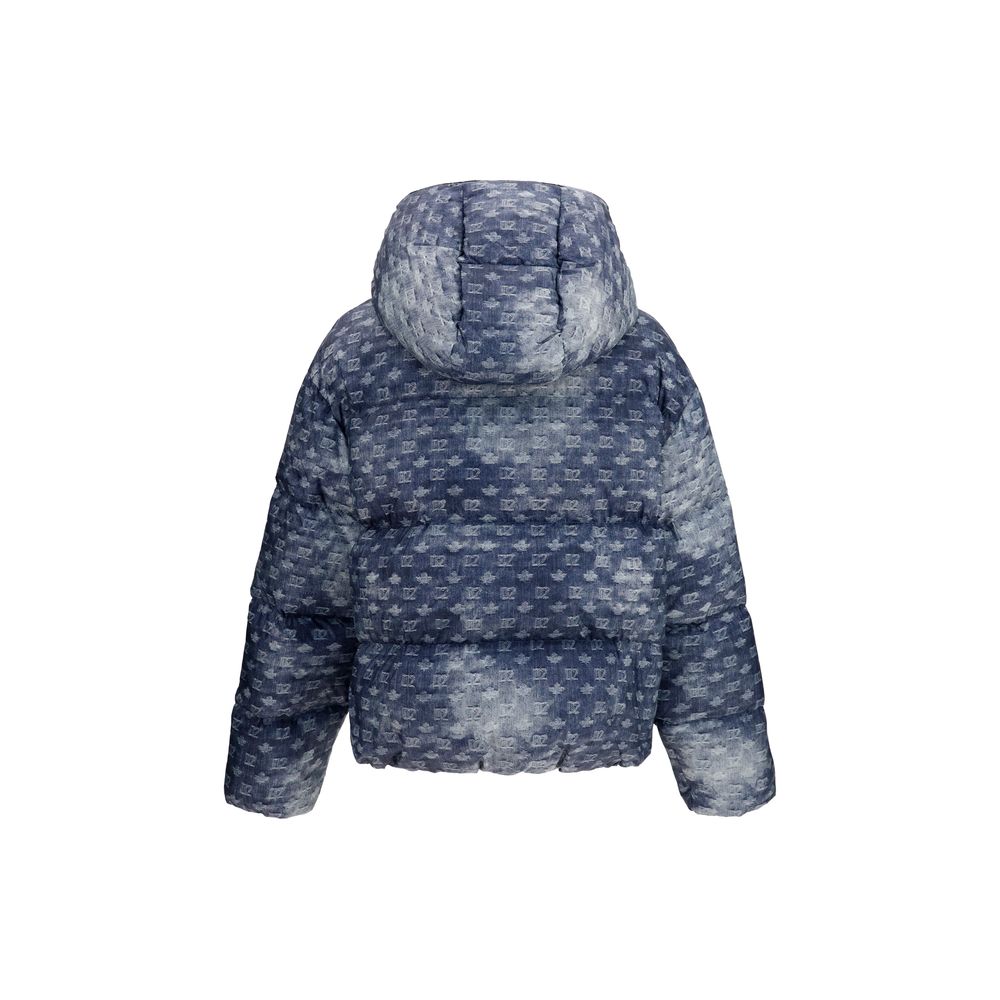 Dsquared² Blaue Polyester-Jacke in voller Länge-2
