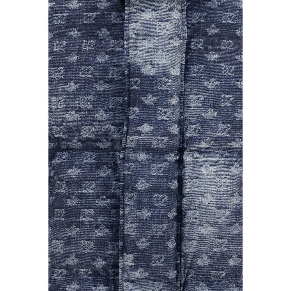 Dsquared² Blaue Polyester-Jacke in voller Länge-3