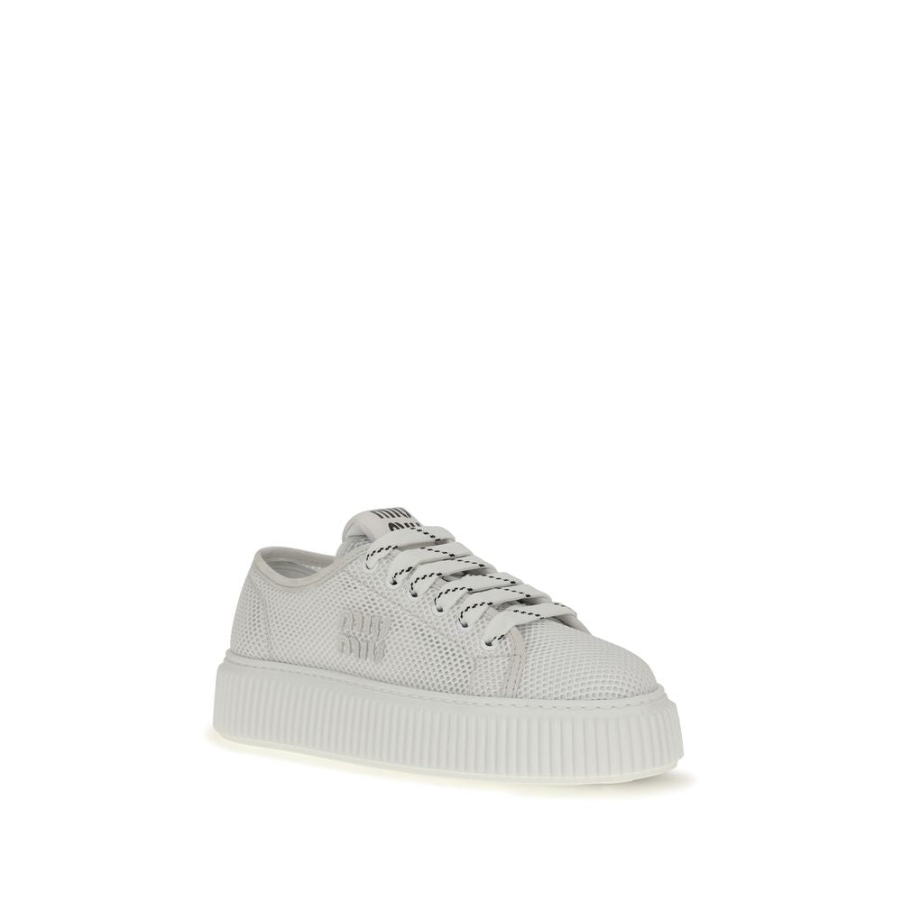 Miu Miu Weiße Plateau-Sneaker aus Polyamid-2