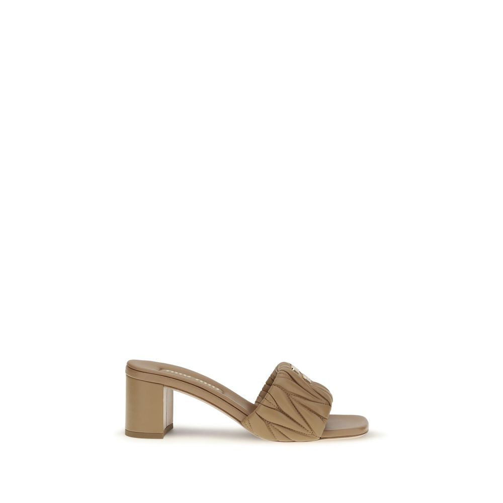 Miu Miu Beige Lamm Ovis Aries Aries Plateau-Sandalen-1