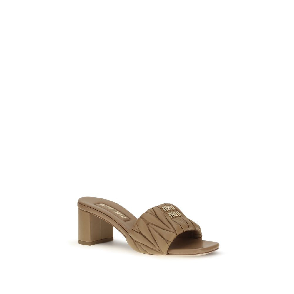 Miu Miu Beige Lamm Ovis Aries Aries Plateau-Sandalen-2