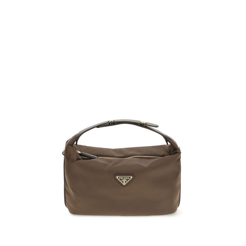 Prada Braune Schultertasche aus recyceltem Polyamid-1