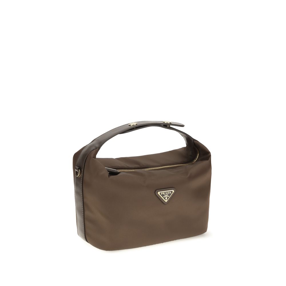 Prada Braune Schultertasche aus recyceltem Polyamid-2