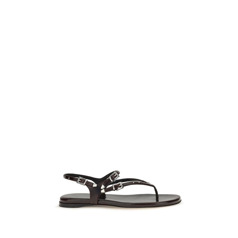 Chloé Schwarze Bos Taurus Kalbsleder-Sandalen-1