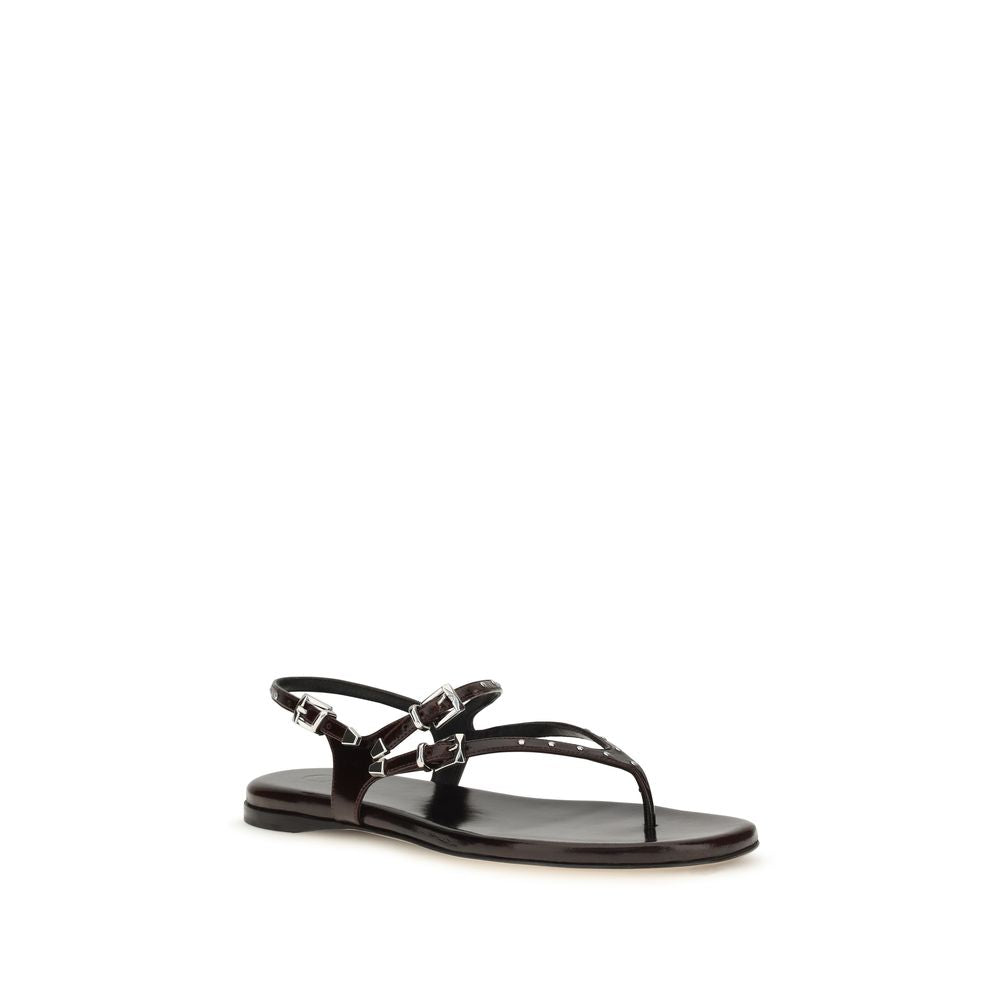Chloé Schwarze Bos Taurus Kalbsleder-Sandalen-2