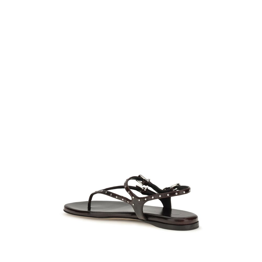 Chloé Schwarze Bos Taurus Kalbsleder-Sandalen-3
