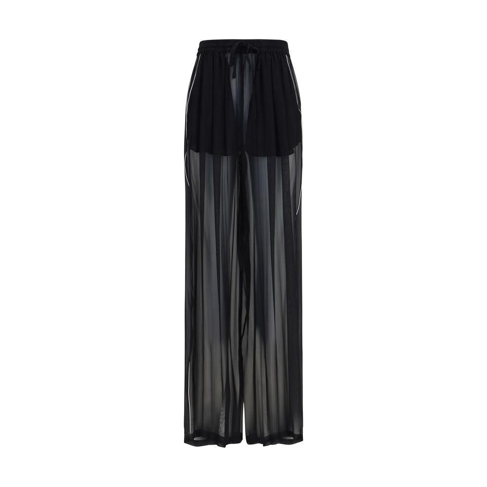 Dolce & Gabbana Schwarze Seiden-Freizeithose
