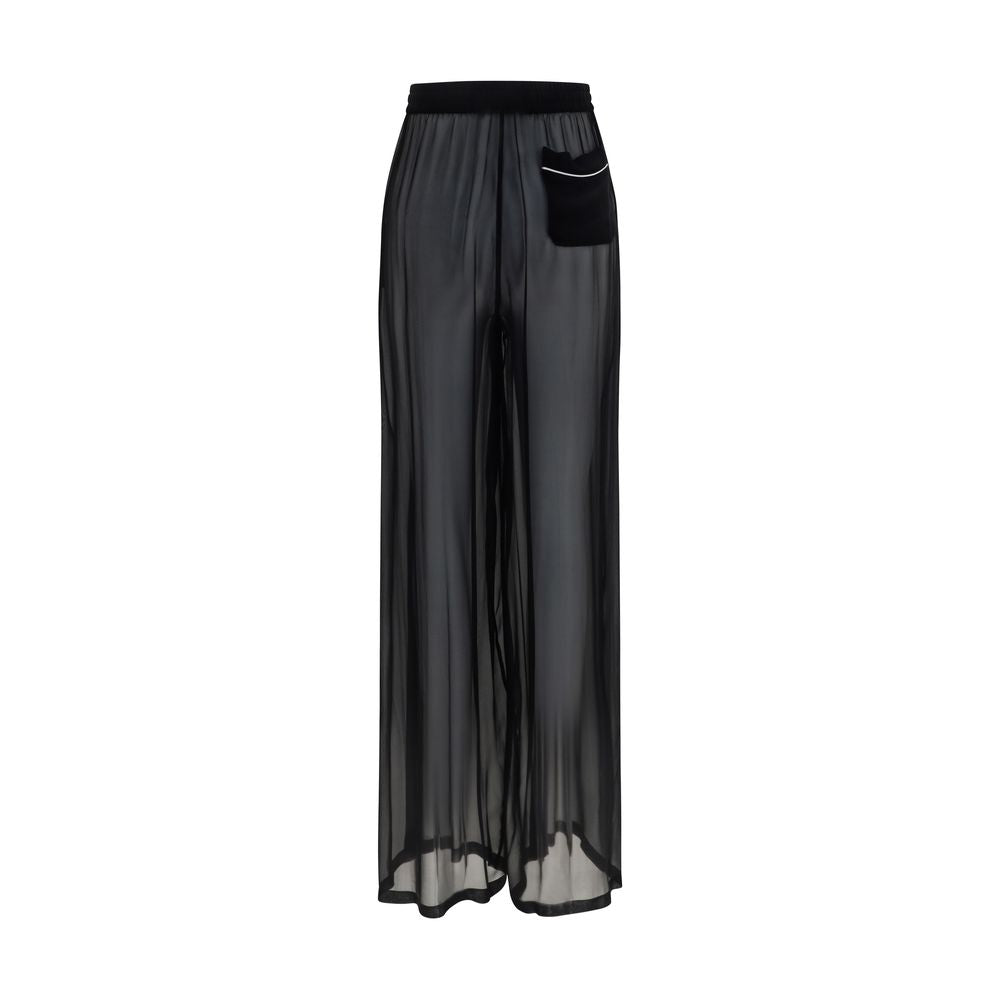 Dolce & Gabbana Schwarze Seiden-Freizeithose-2