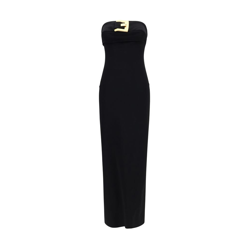 Balmain Schwarzes Viskose-Freizeitkleid