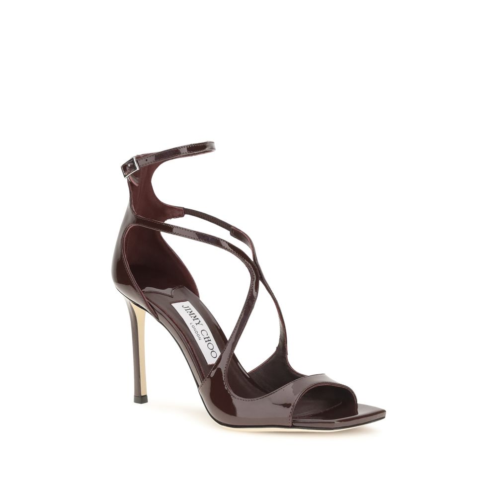 Jimmy Choo Braune Kalbsleder Bos Taurus Stiletto-Sandalen-2