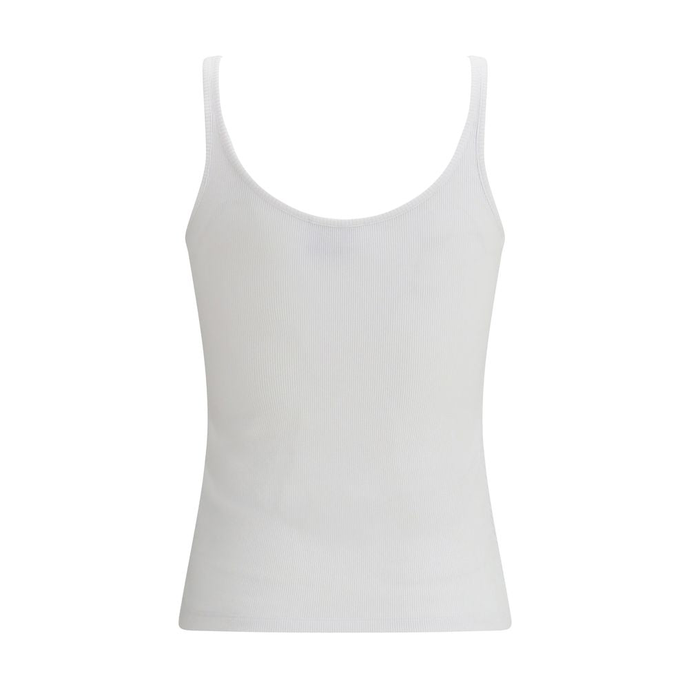 Off-White Weißes ärmelloses Baumwoll-T-Shirt-2
