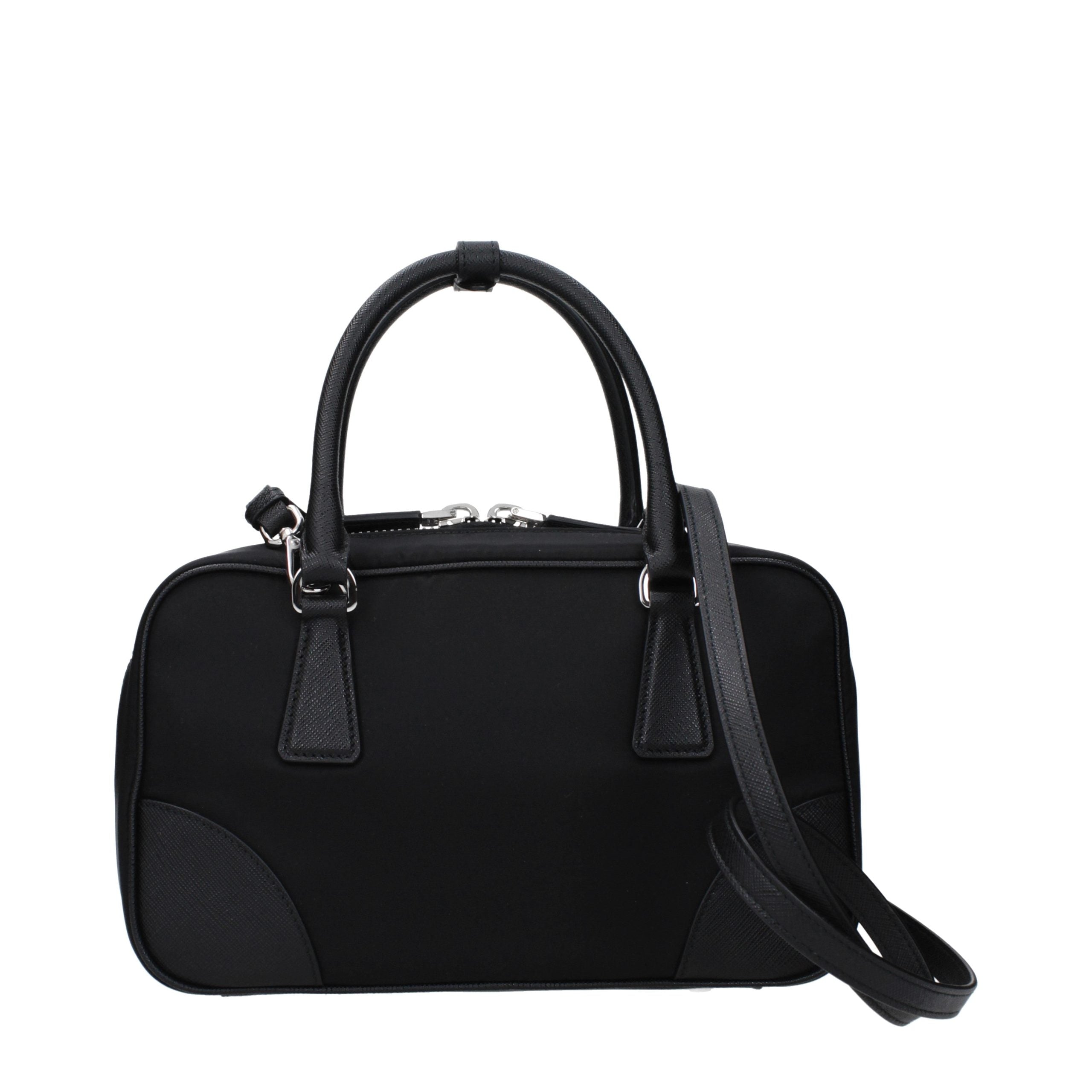 Prada Schwarze Stoffhandtasche-3