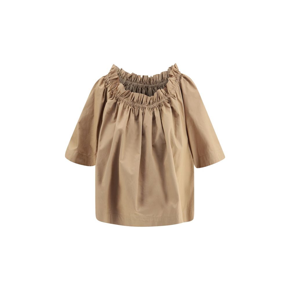 Saint Laurent Beige Baumwoll-Shirt mit kurzen Ärmeln-1