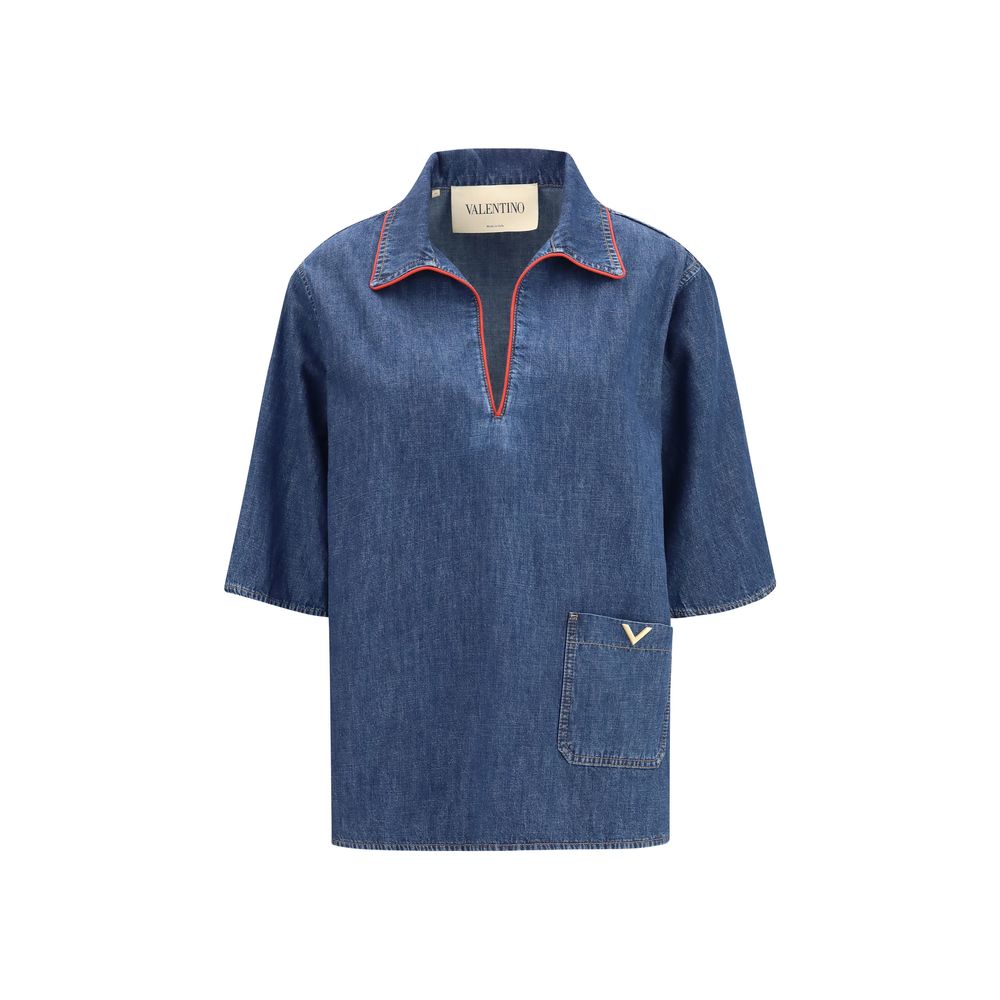 Valentino Garavani Blaues Denim-Hemd-1