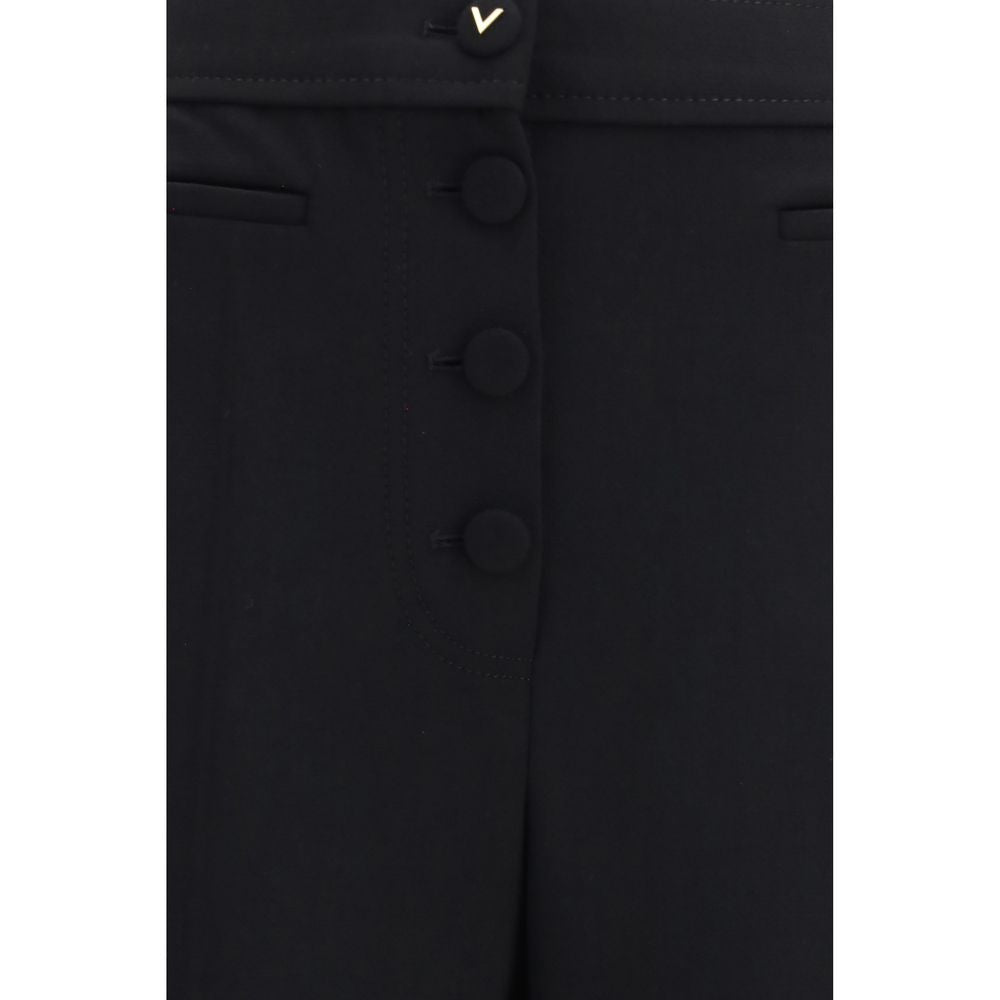 Valentino Garavani Schwarze Wollhose Oves Aries Flared-3