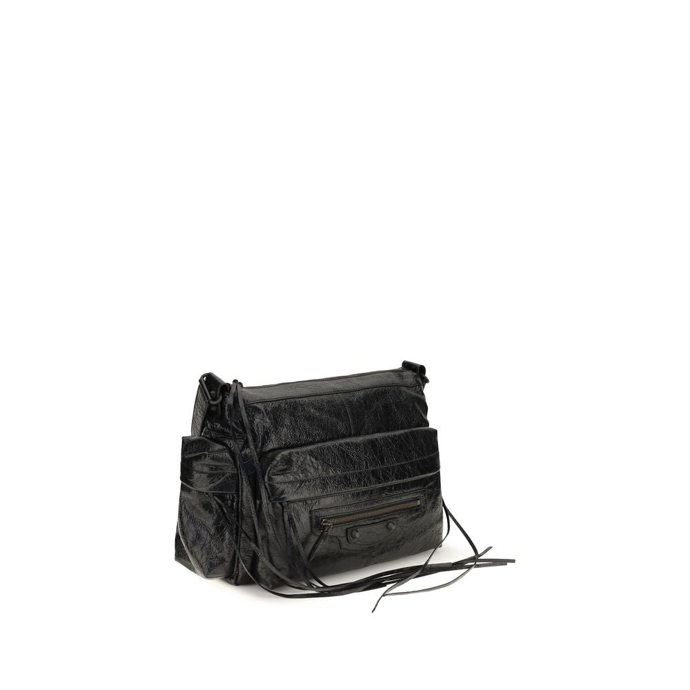 Balenciaga Schwarze Lammleder Schultertasche Ovis Aries Aries-2