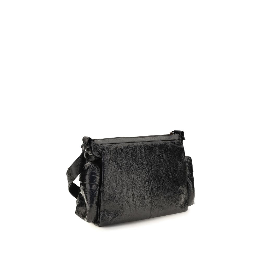 Balenciaga Schwarze Lammleder Schultertasche Ovis Aries Aries-3