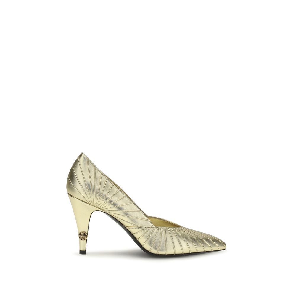 Versace Pumps aus goldenem Kalbsleder Bos Taurus mit hohem Absatz-1