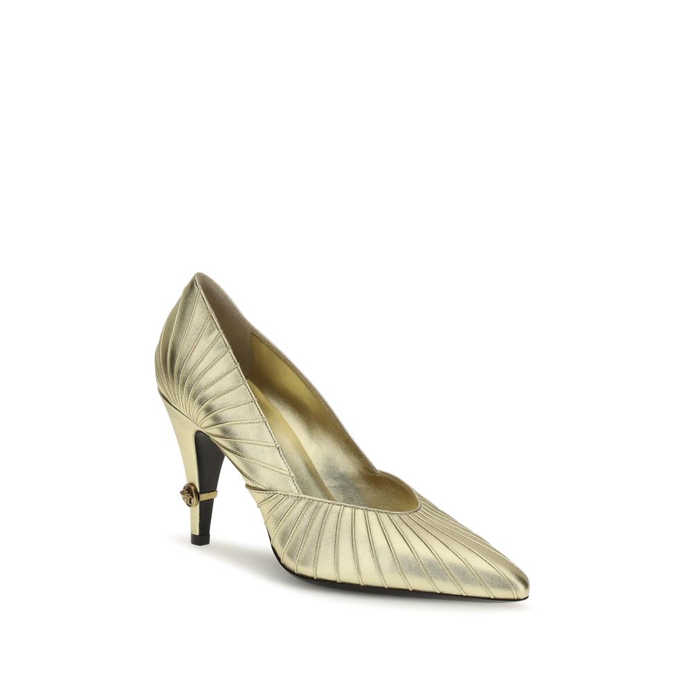 Versace Pumps aus goldenem Kalbsleder Bos Taurus mit hohem Absatz-2
