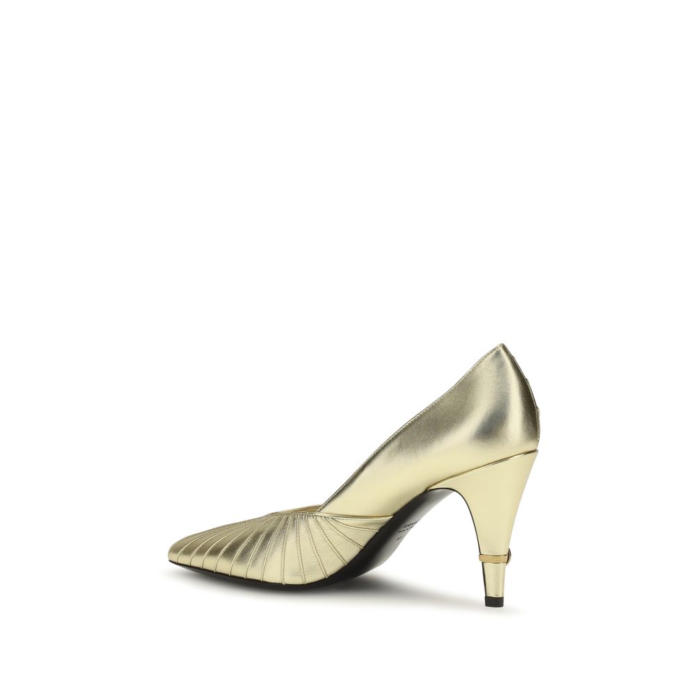 Versace Pumps aus goldenem Kalbsleder Bos Taurus mit hohem Absatz-3