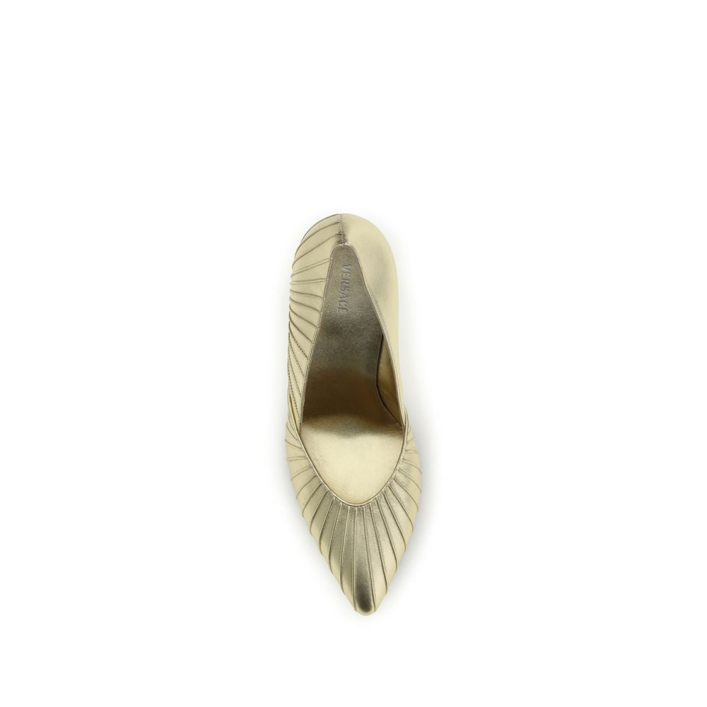 Versace Pumps aus goldenem Kalbsleder Bos Taurus mit hohem Absatz-4