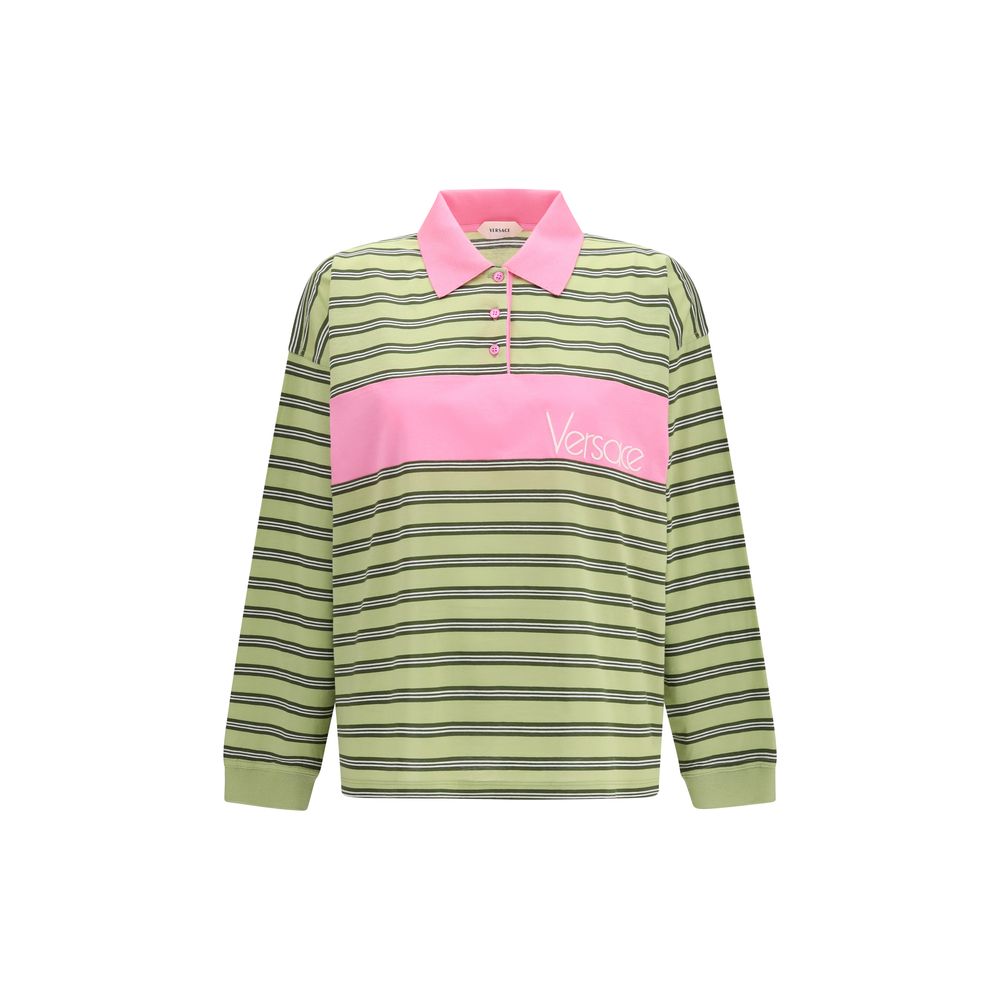 Versace Mehrfarbiges Polohemd aus Baumwolle-1
