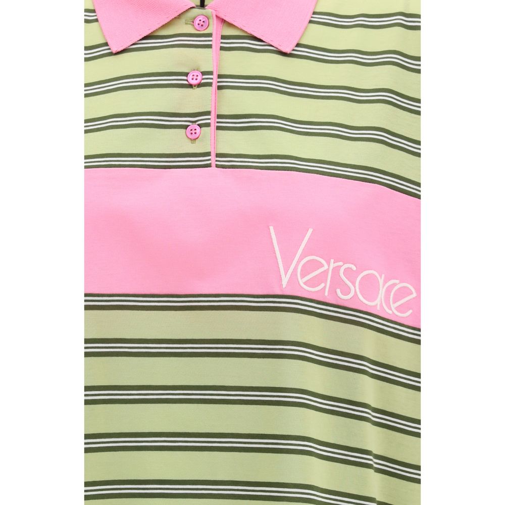 Versace Mehrfarbiges Polohemd aus Baumwolle-3