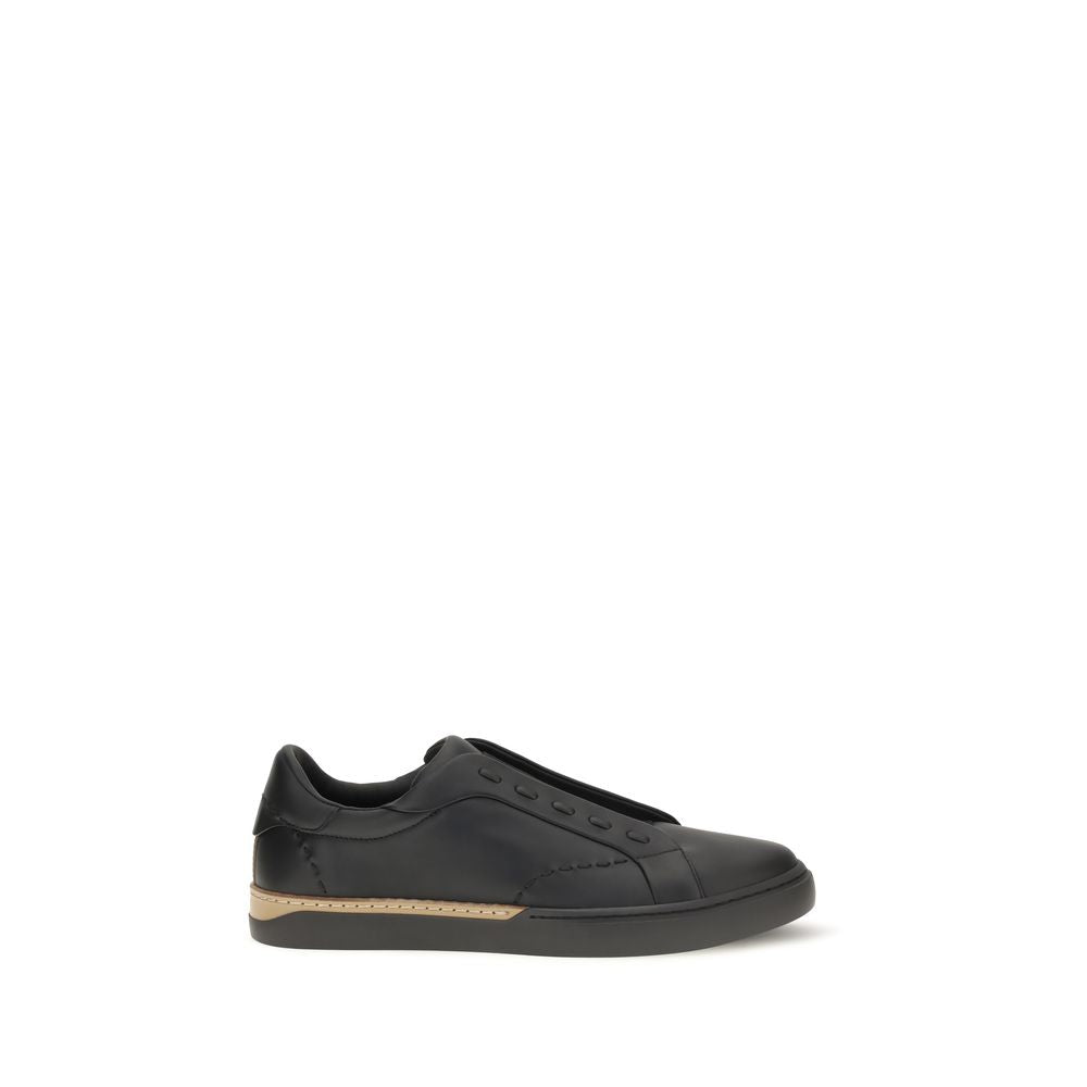 Fendi Schwarze Bos Taurus Kalbsleder-Sneakers-1