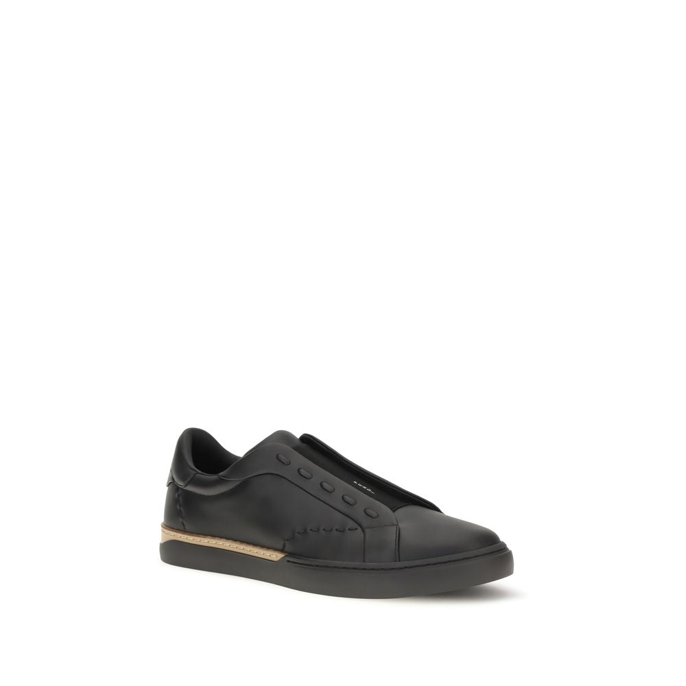 Fendi Schwarze Bos Taurus Kalbsleder-Sneakers-2