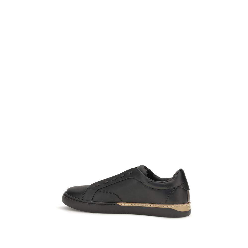 Fendi Schwarze Bos Taurus Kalbsleder-Sneakers-3