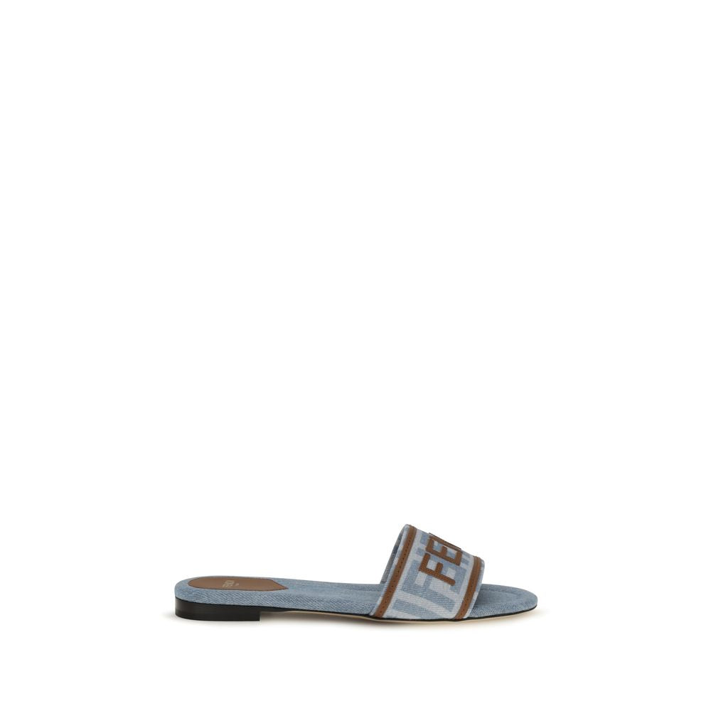 Fendi Blaue Sandalen aus Baumwolle-1