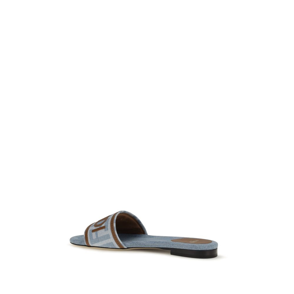 Fendi Blaue Sandalen aus Baumwolle-3