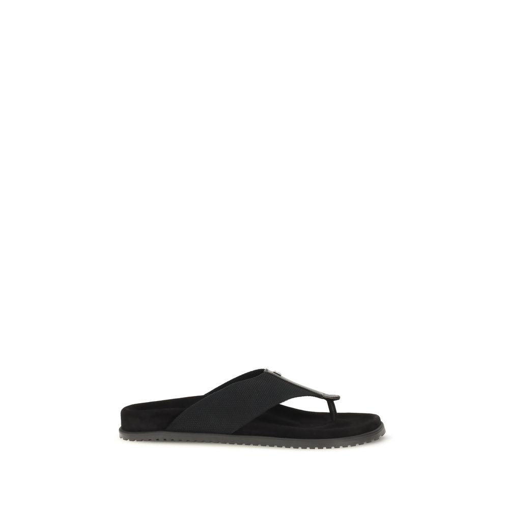 Dolce & Gabbana Schwarze Flip-Flop-Sandalen aus Polyester-1