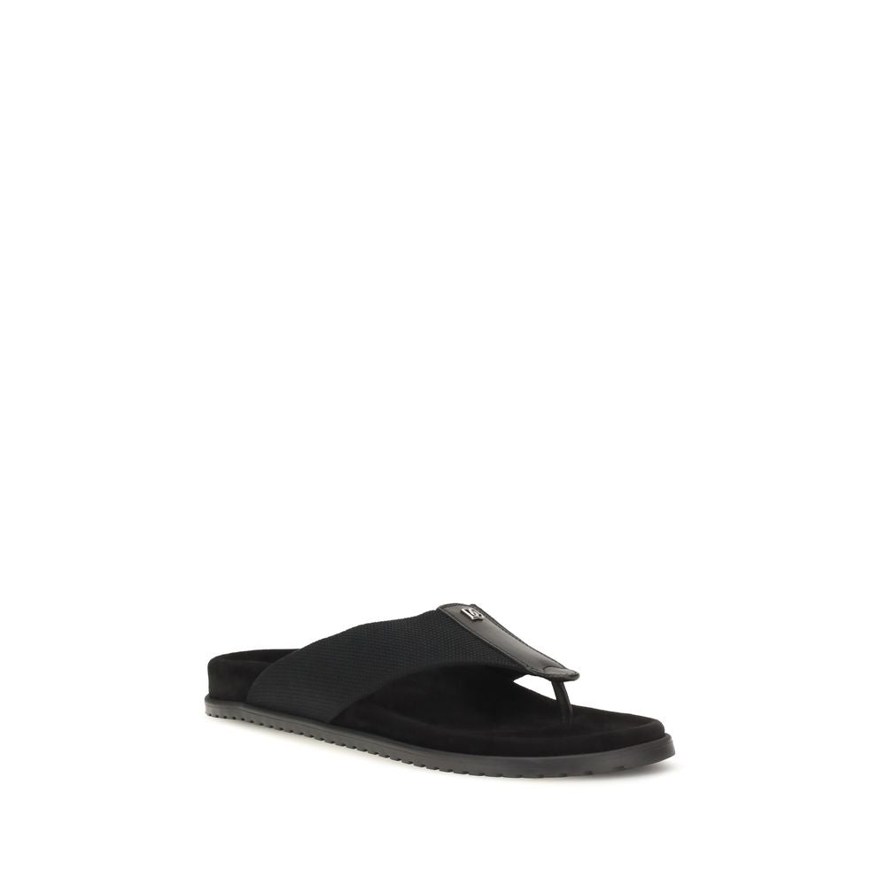 Dolce & Gabbana Schwarze Flip-Flop-Sandalen aus Polyester-2