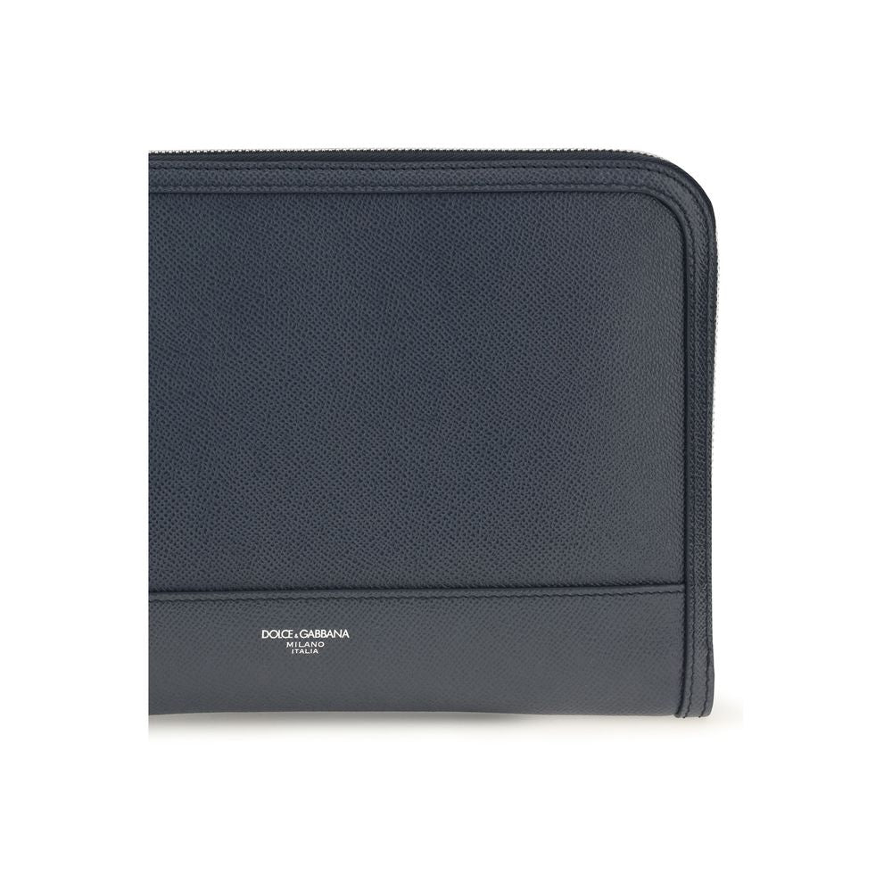 Dolce & Gabbana Geldbörse aus blauem Kalbsleder Bos Taurus-3