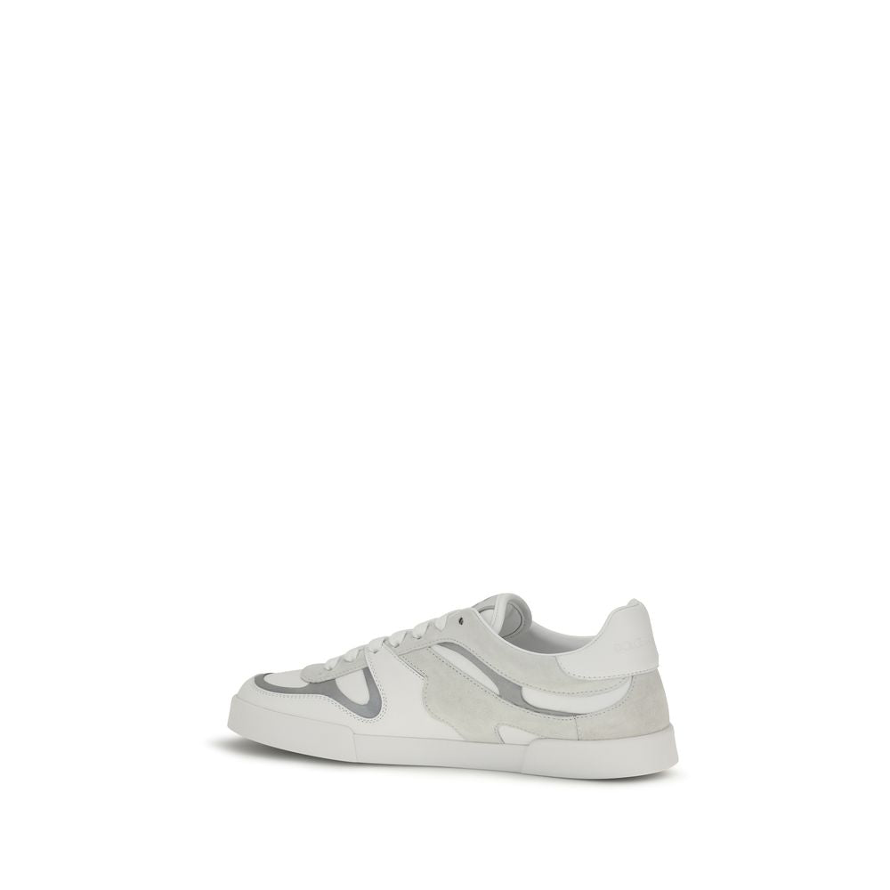 Dolce & Gabbana Weiße Low-Top-Sneaker aus Kalbsleder Bos Taurus-3